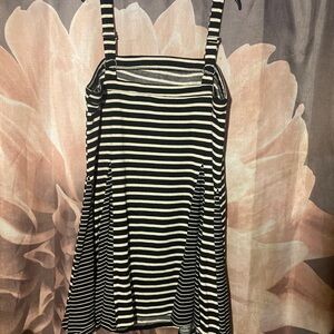 White Birch Black and Cream Striped Dress